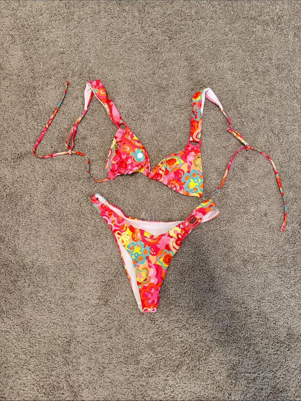 Women’s multicolored thong swimsuit